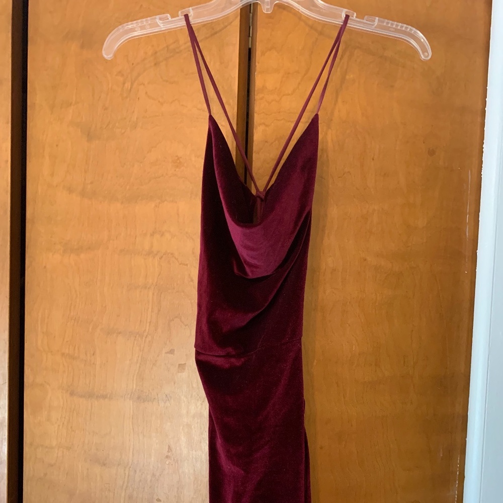 Cowl Neck Velvet Dress